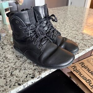 Vivo Barefoot Men's Black Leather Lace-Up Ankle Boots